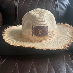 Upcycled Louis Vuitton Straw Hat